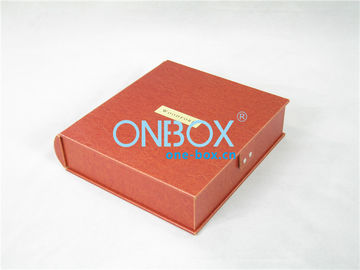 Leather Wine Packaging Boxes Personalized Book Shape  , Wine Bottle Gift Box